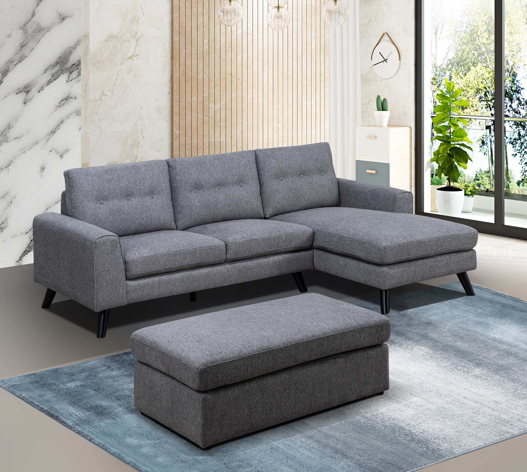 Evelyn Sectional Sofa Collection Grey 99947