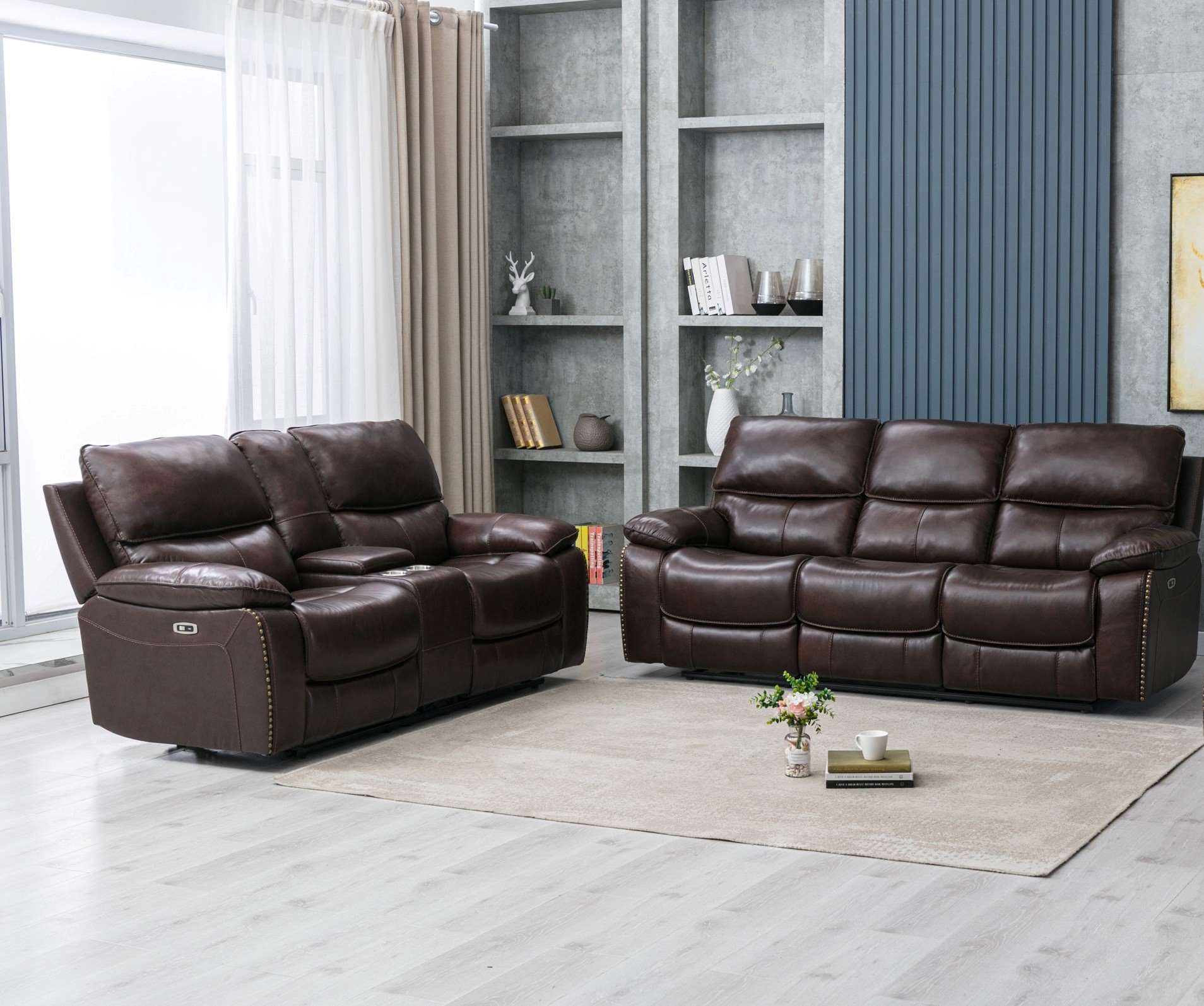 Gilbert Power Reclining Collection Top Grain Leather Brown 99972