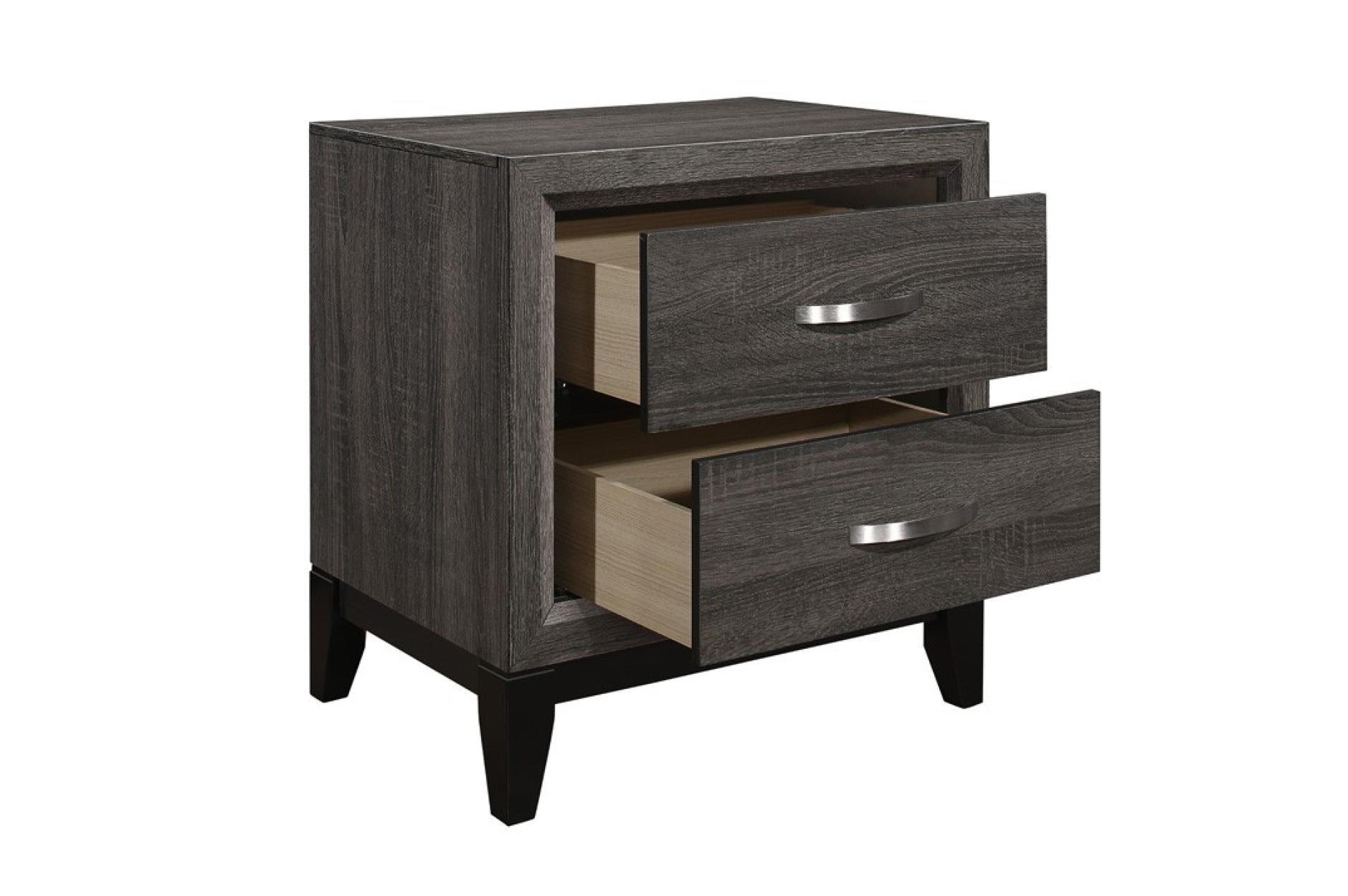 Davi Grey Wooden Night Stand 1645