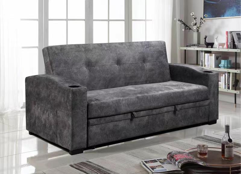 Ashley Grey Velvet Sofa Bed