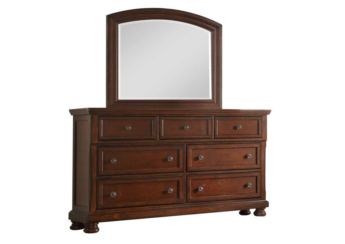 Austin Wooden Dresser & Mirror Dark Walnut 852