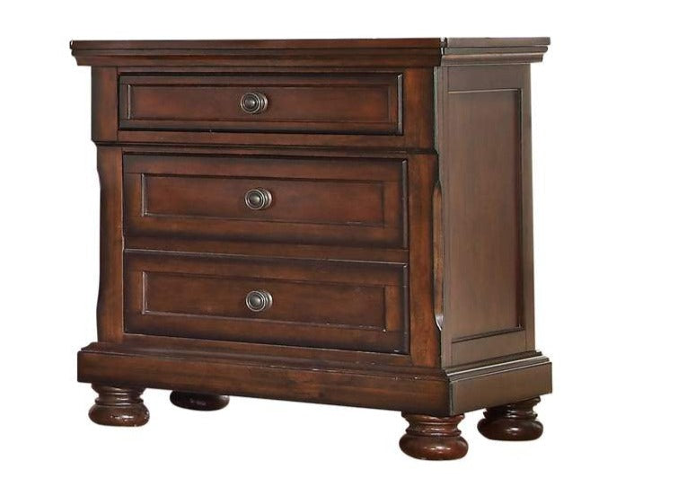 Austin Wooden 3 Drawer Night Stand Dark Walnut 852