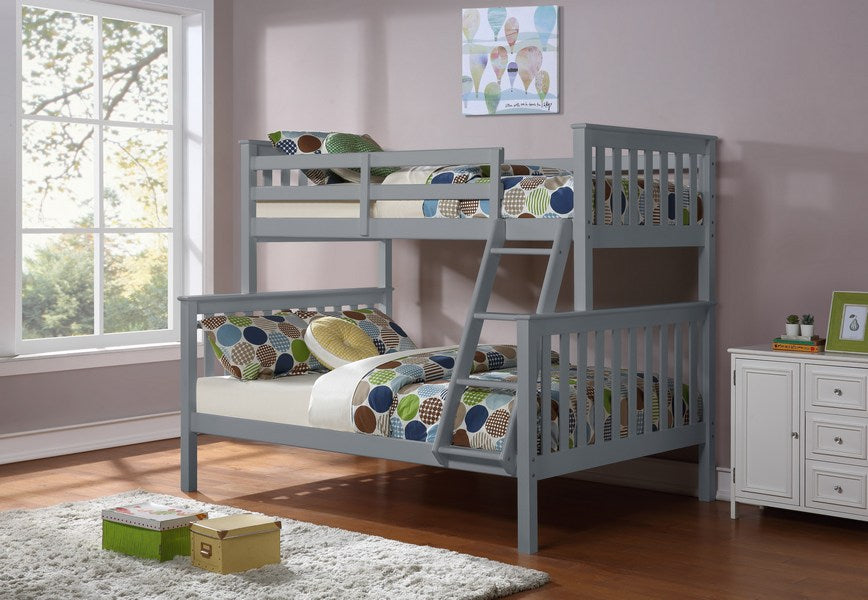 Single/Double Grey Wooden Bunk Bed 102G