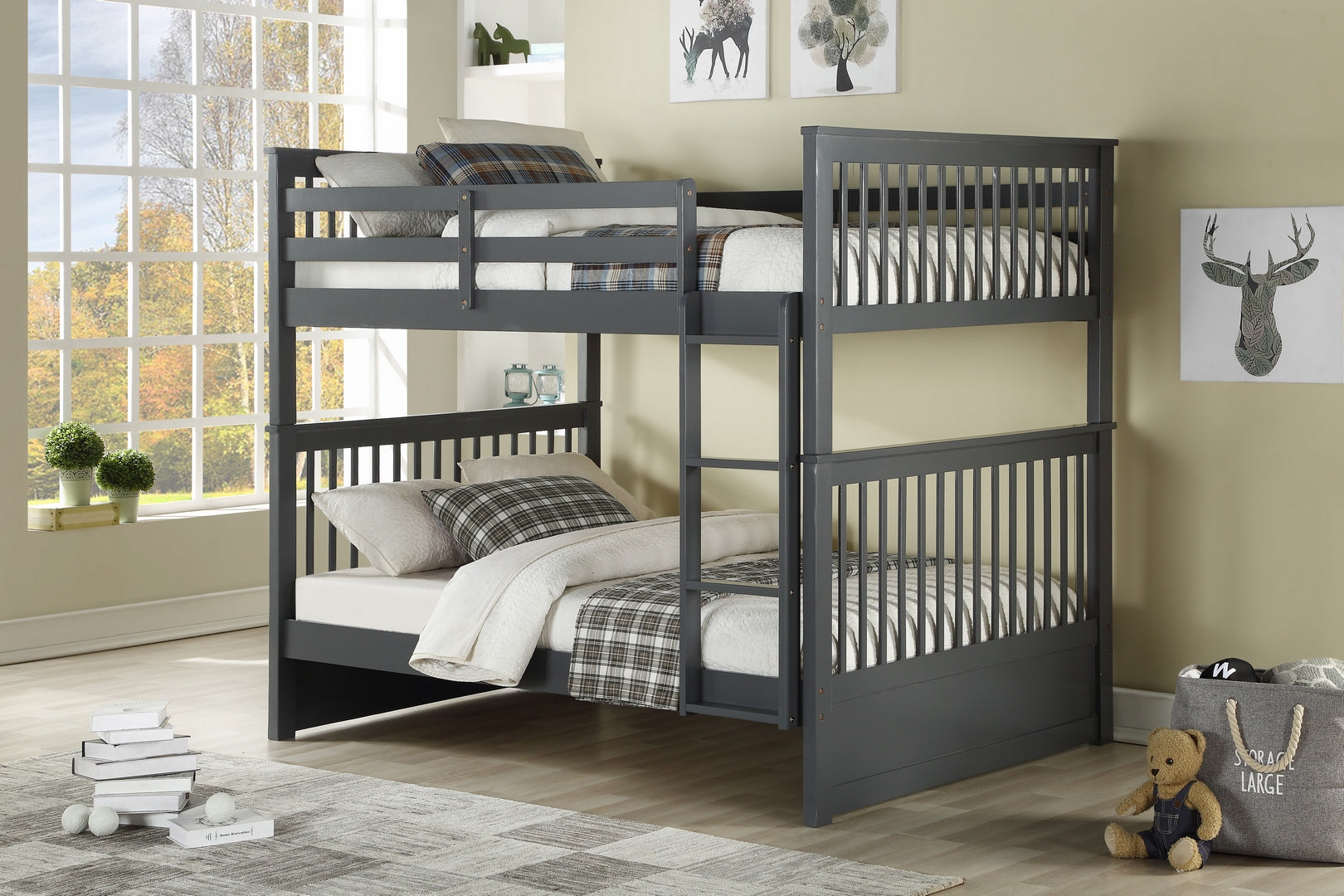 Double Grey Bunk Bed 123
