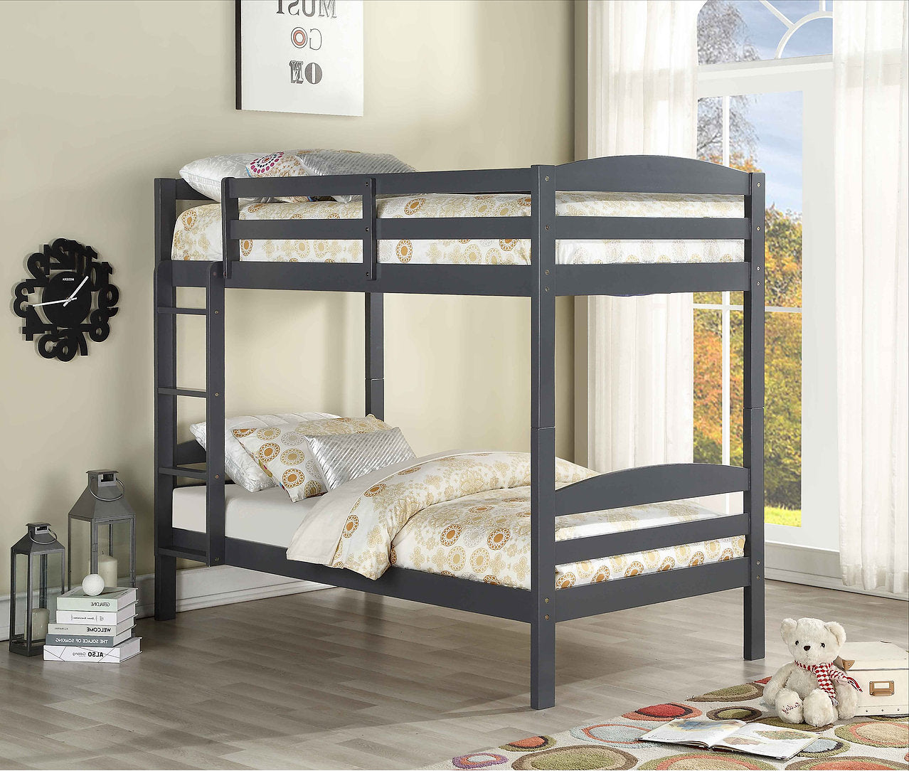 Single/Single Grey Bunk Bed 124