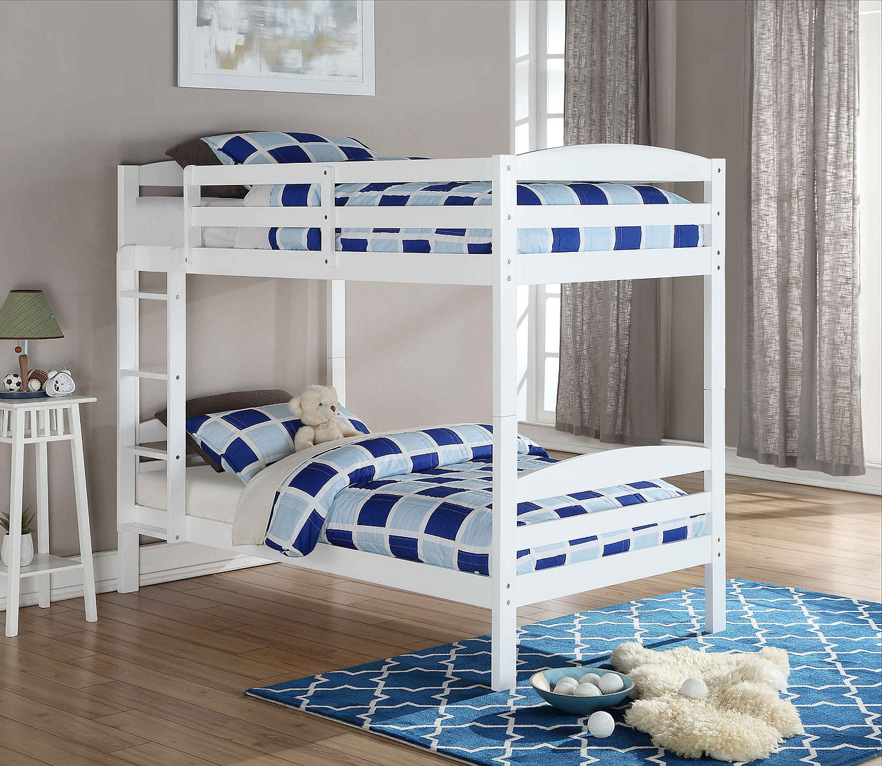 Single/Single White Bunk Bed 124