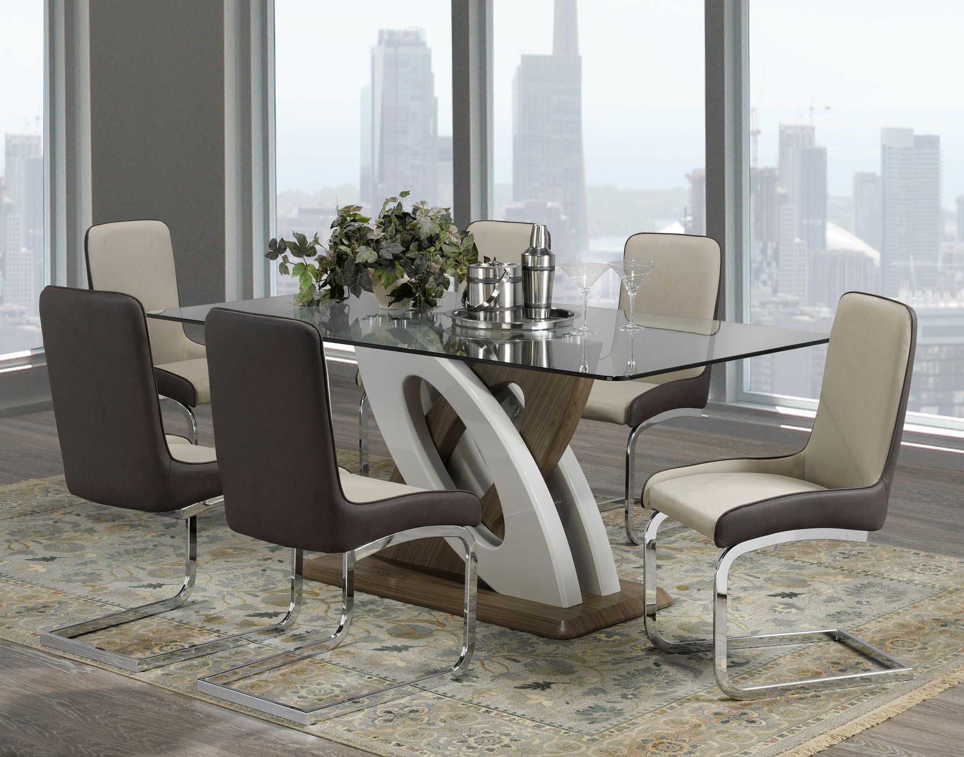 Donatello 7 PC Dining Set - F-910