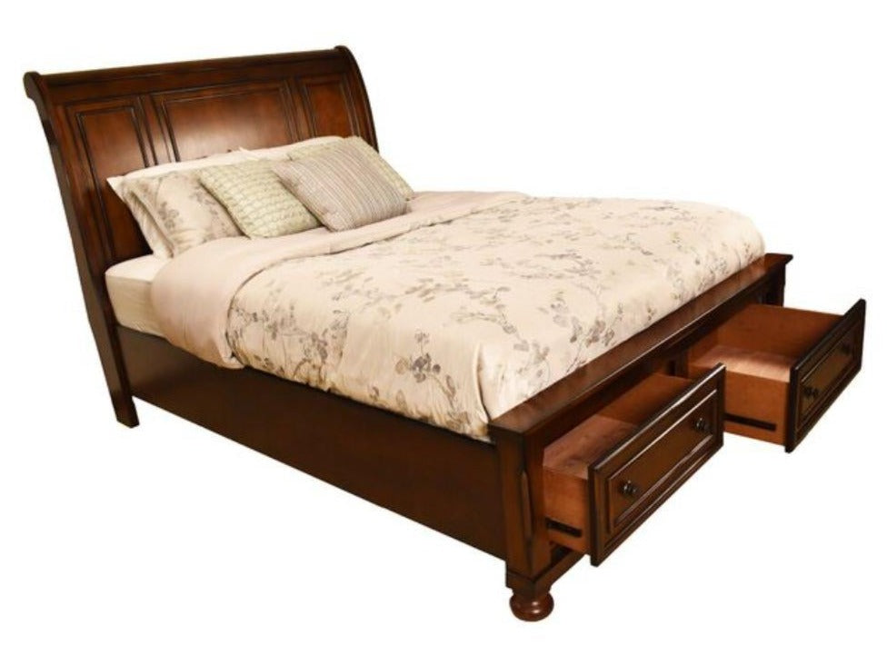 Baltimore Bed With Sleigh Headboard And Storage Footboard Walnut 851