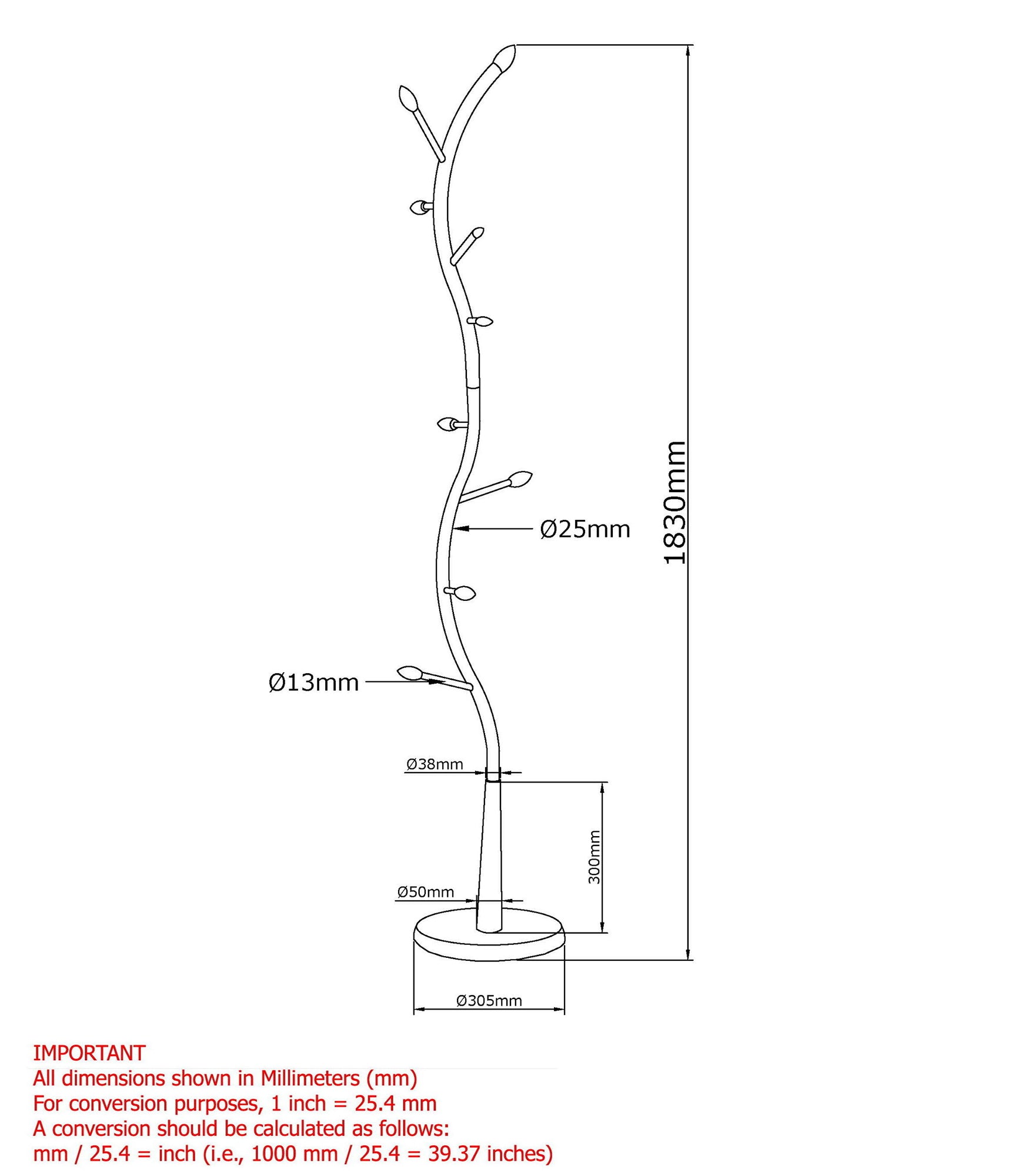 Brancha Coat Rack in Black 552-886