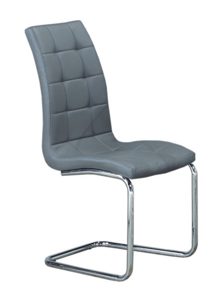 ( Discontinued ) 7PC Glass Dining Set with Grey Chairs 5057 1752