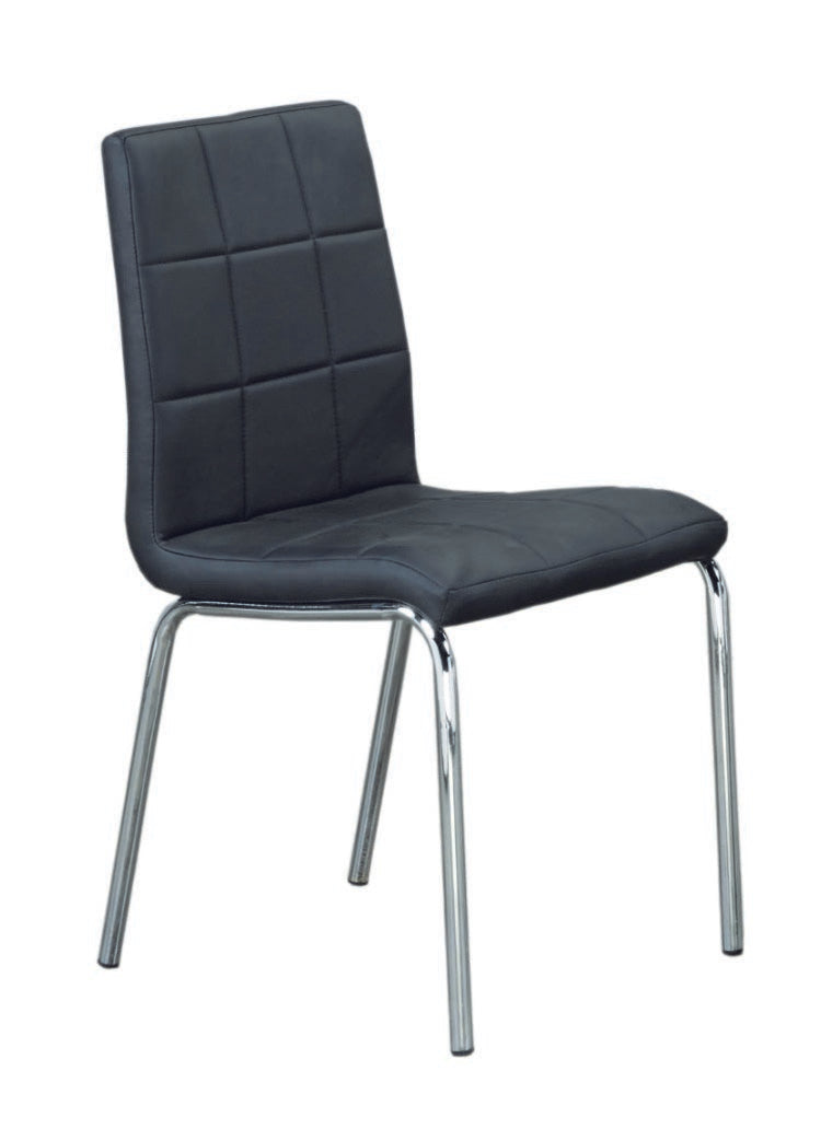 Rectangular Glass Dining Table with Black Chair 5065 1760