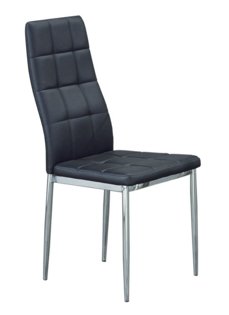 Tempered Glass Dining Table with 4 Black Chairs 5065/1770