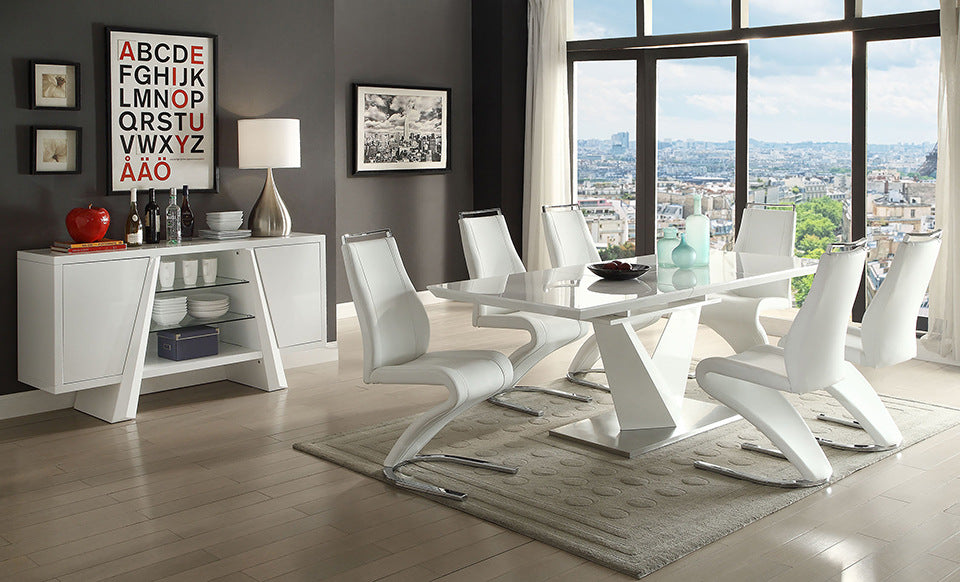 Manhattan Butterfly Leaf Extendable Dining Table White 7387-86