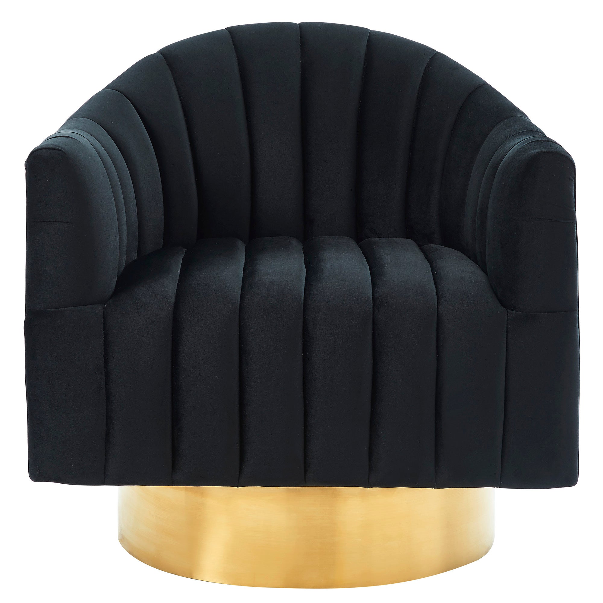 Cortina Swivel Accent Chair in Black/Gold 403-433BK