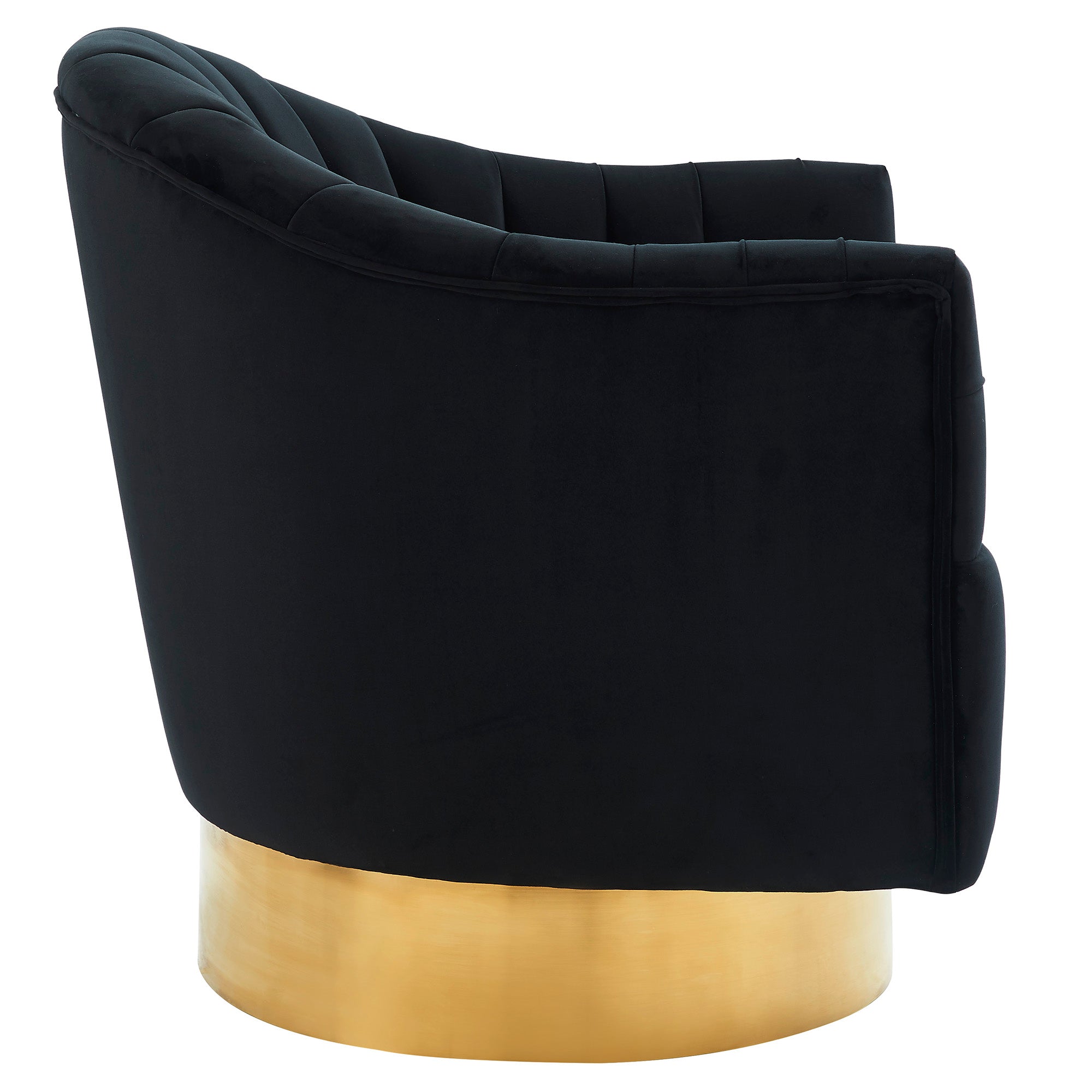 Cortina Swivel Accent Chair in Black/Gold 403-433BK