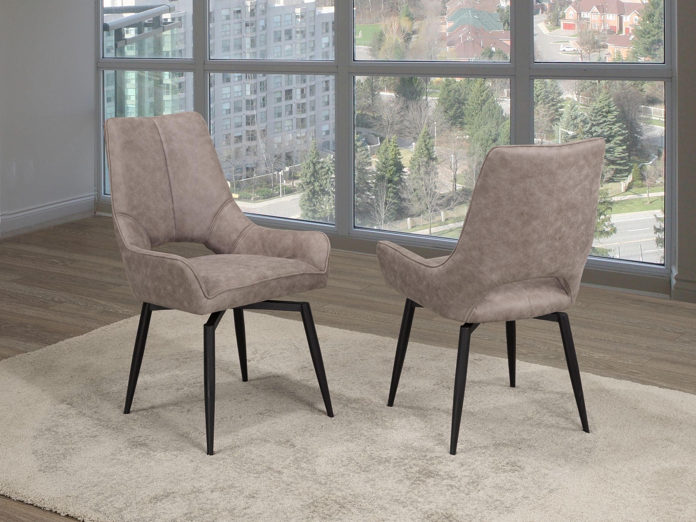Electra Swivel Dining Chair Brown Set Of 2 C-1315Y-1