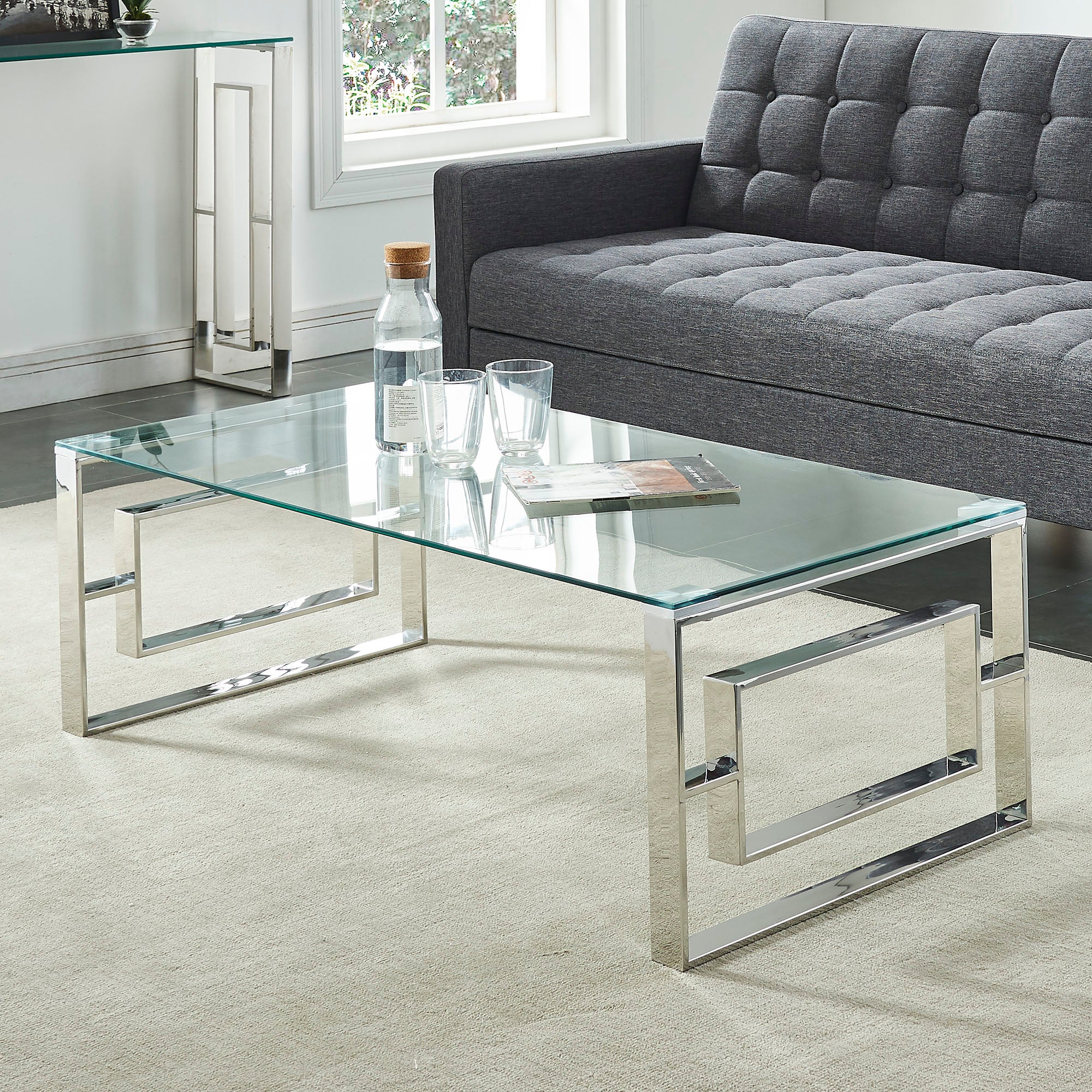 Eros Coffee Table in Silver 301-482CH