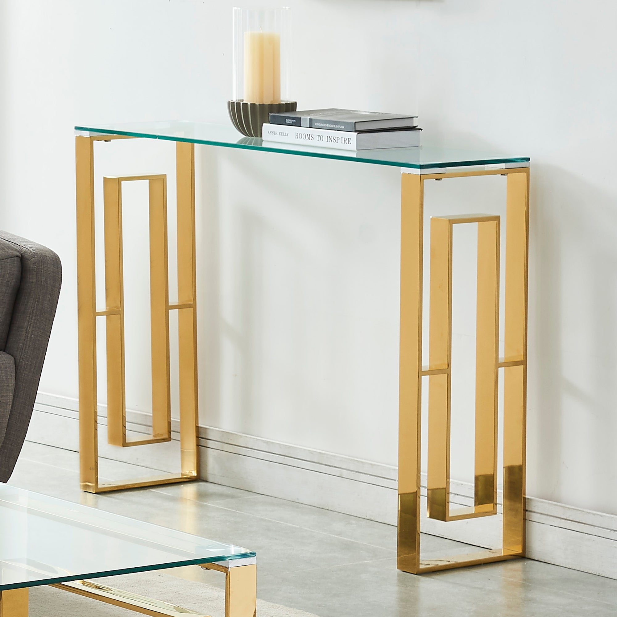 Eros Console/Desk in Gold  502-482GL