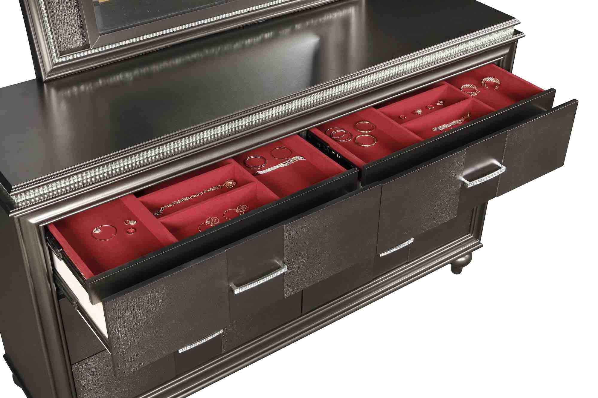 Ginger Gray Bedroom Set With LED Headboard 1141