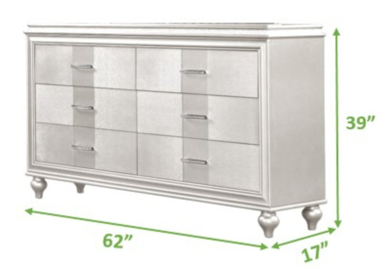Ginger Wooden Dresser & Mirror White 1141