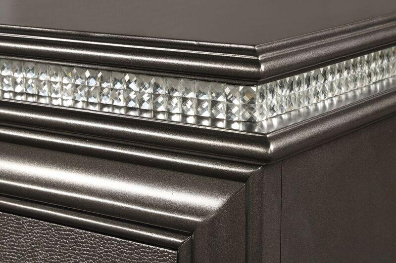 Ginger Gray Bedroom Set With LED Headboard 1141