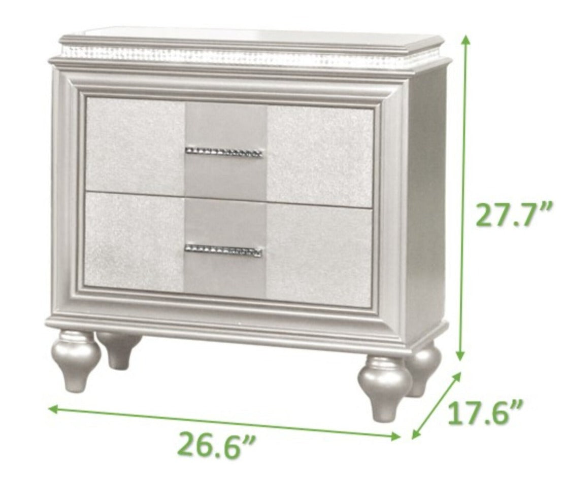 Ginger Wooden 2 Drawer Night Stand White 1141