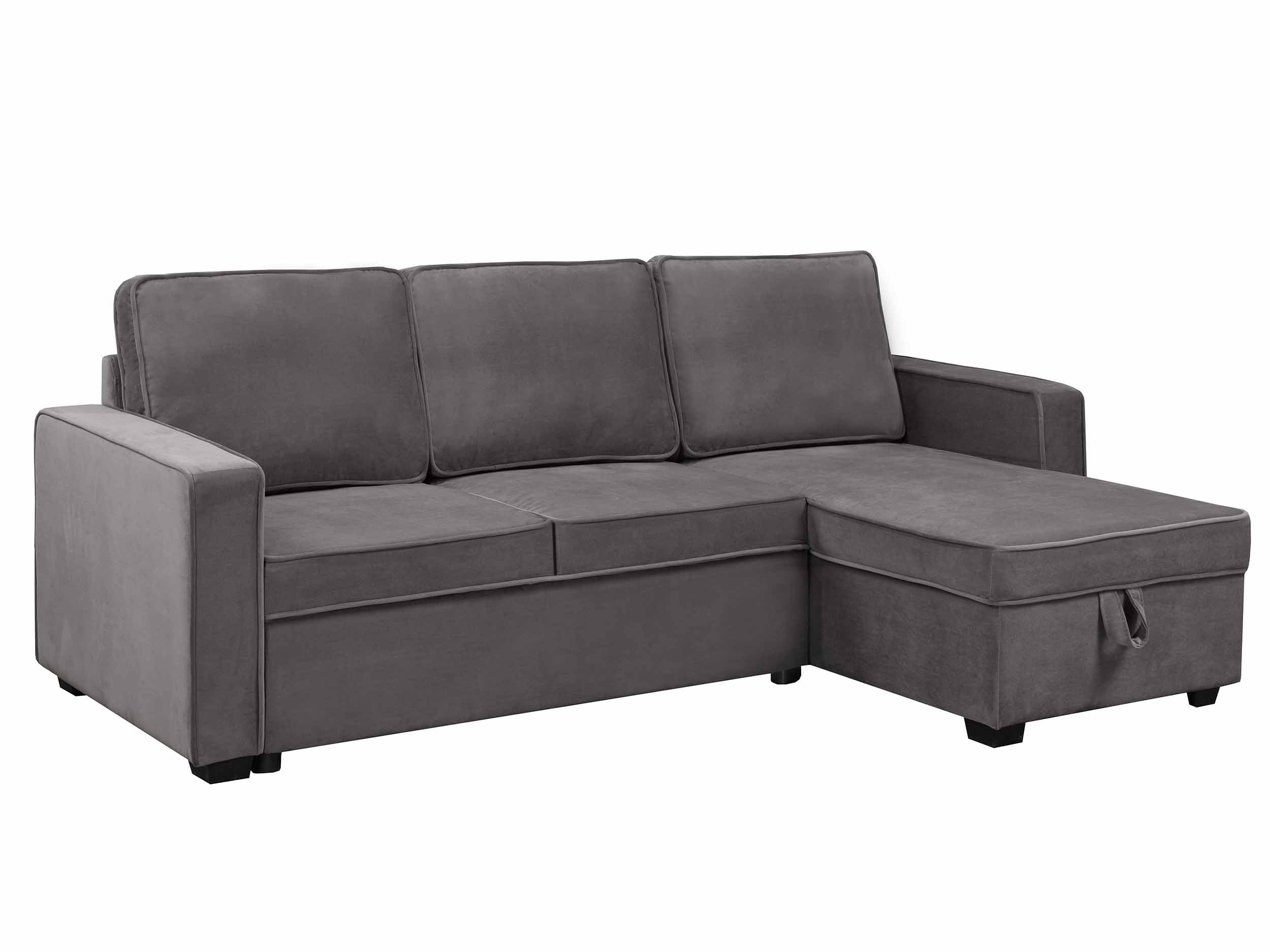 Grey Sectional with Pull-Out Bed & Storage Chaise - 20641