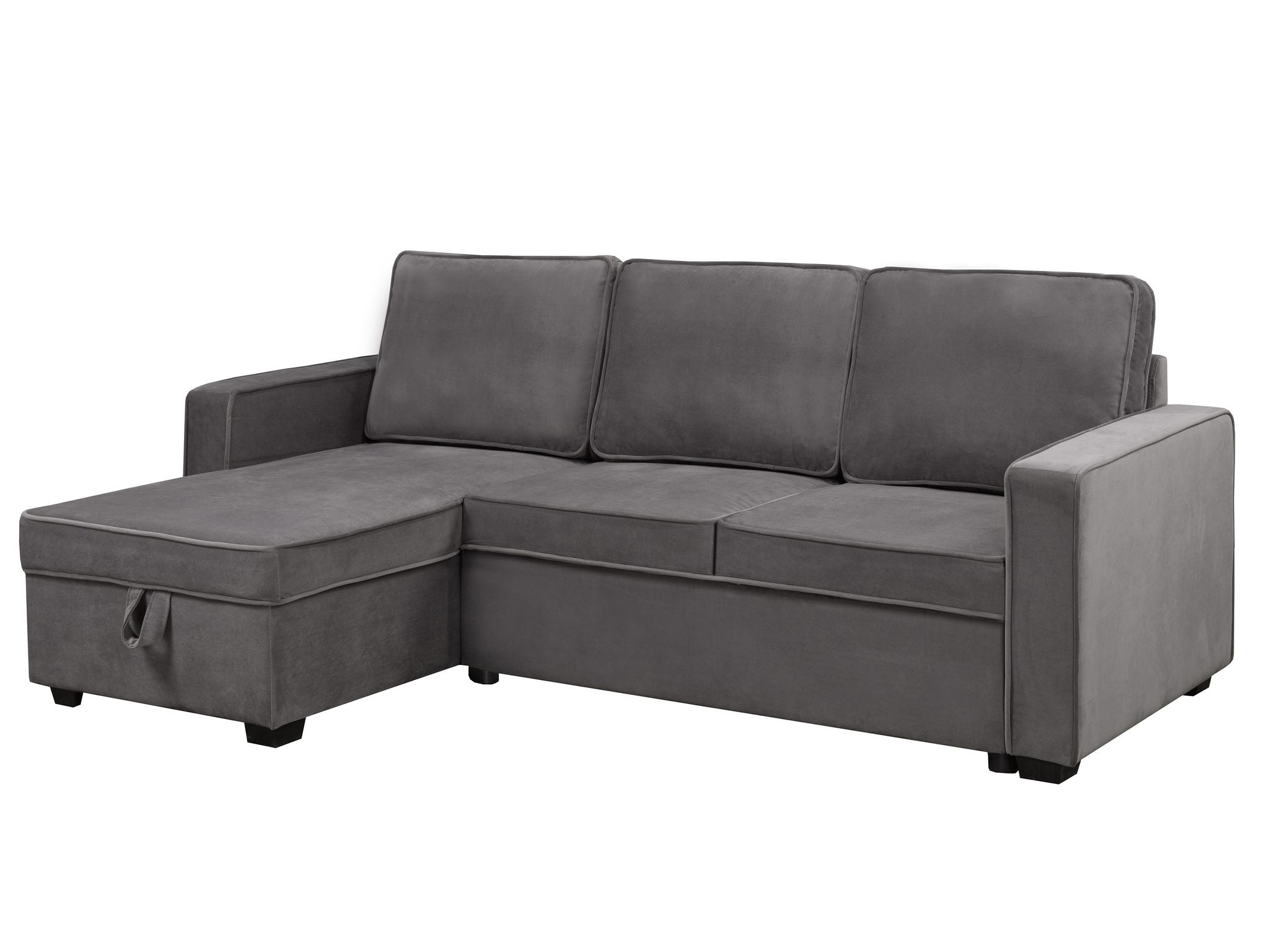 Grey Sectional with Pull-Out Bed & Storage Chaise - 20641