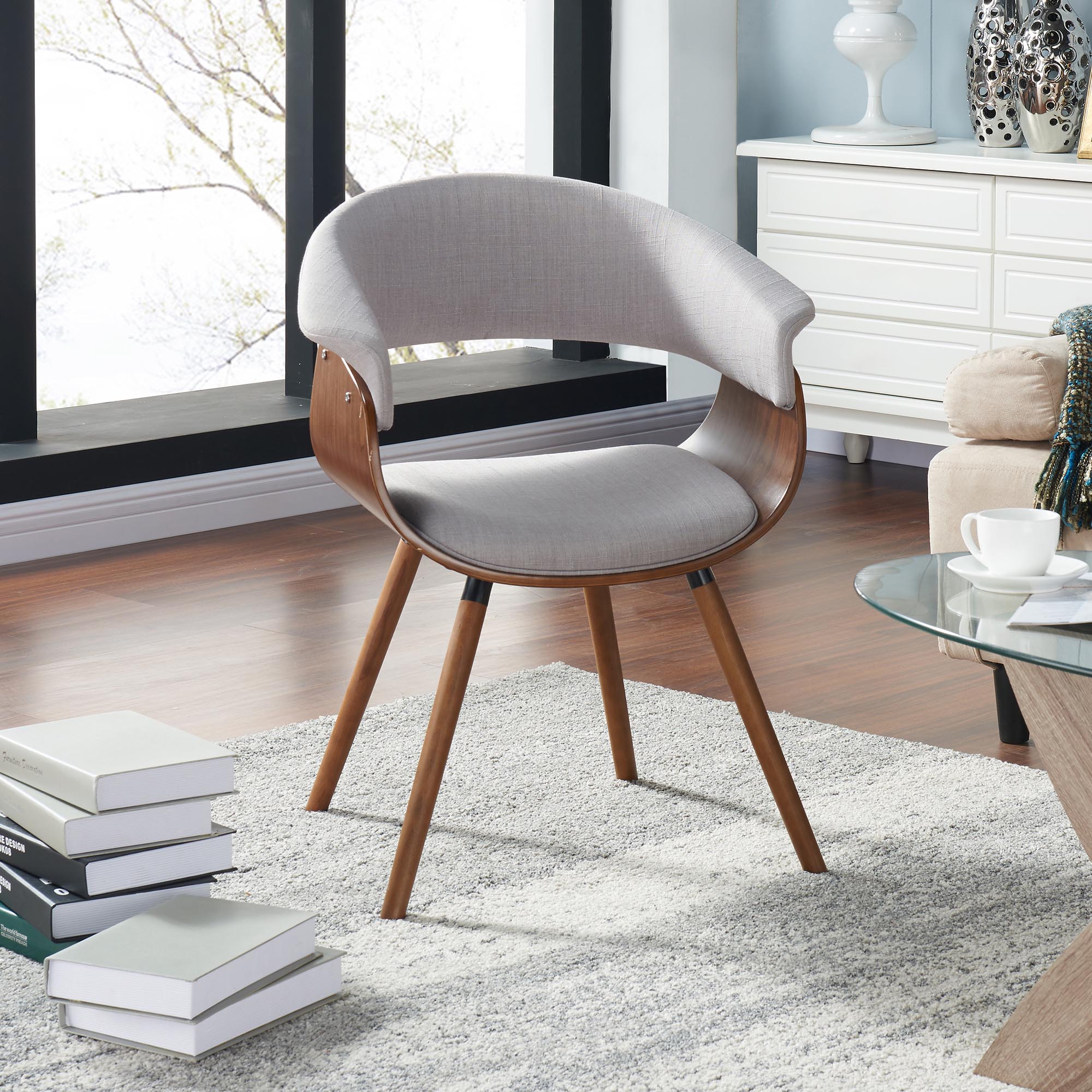 Holt Accent/Dining Chair in Grey and Walnut 403-981GY
