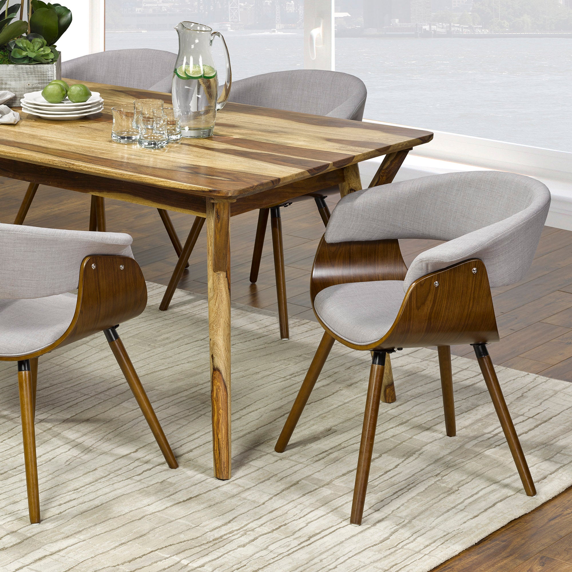 Holt Accent/Dining Chair in Grey and Walnut 403-981GY