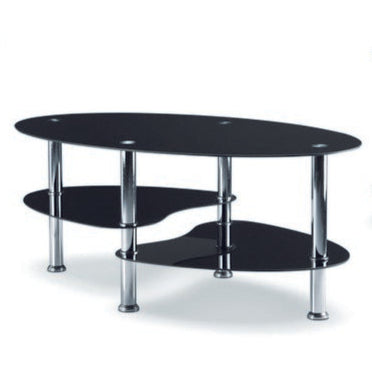 Black Tempered Glass Coffee Table Set #2600
