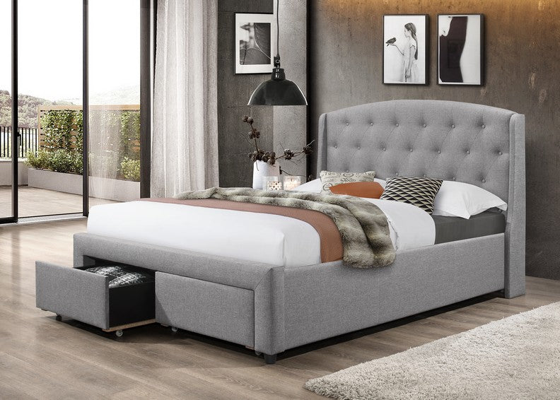 Dark Grey Fabric Bed #5290