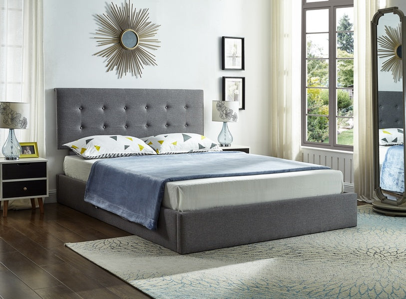Hydraulic Lift Grey Fabric Bed 5445