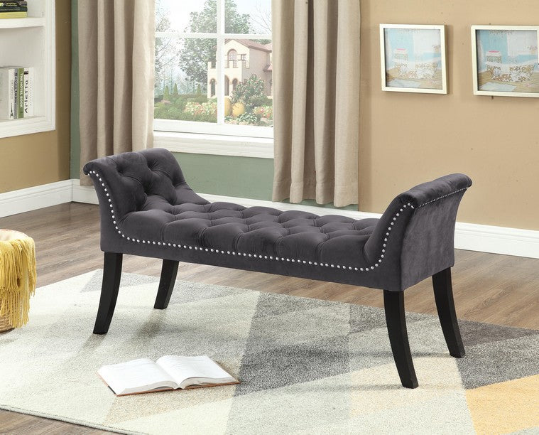 Grey Velvet Bench IF-6230