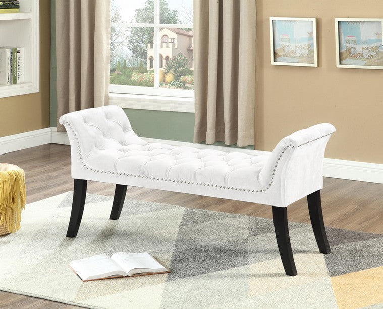 Cream Velvet Bench IF-6233