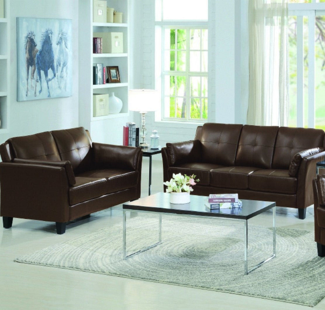 Brown PU Sofa Set 8001