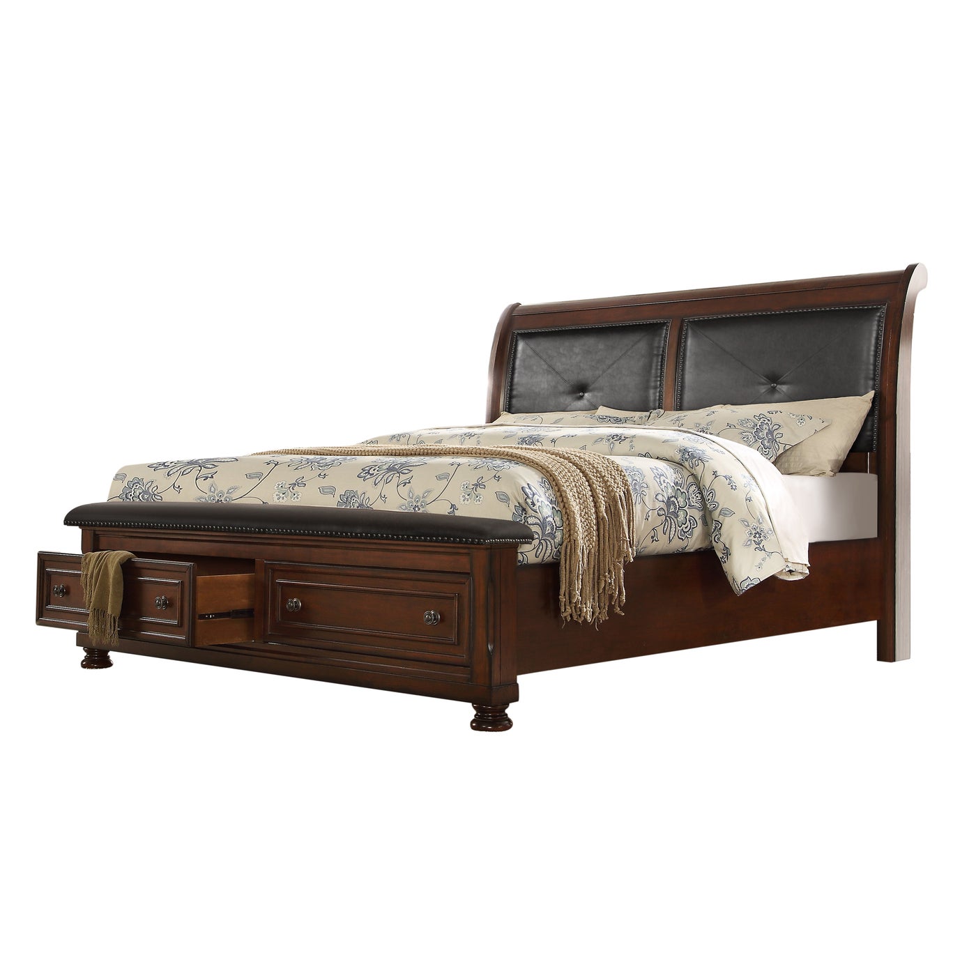 Austin Wooden Storage Beds Dark Walnut 852