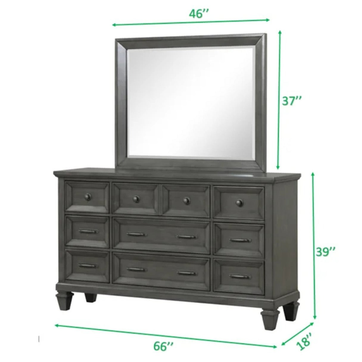 Hamilton Dark Gray Wooden Bedroom Set With Storage Footboard 1251