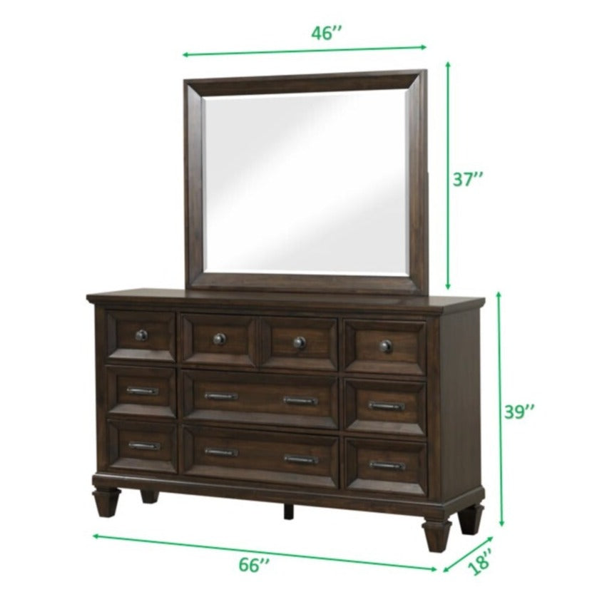Hamilton Dark Walnut Dresser & Mirror 1251