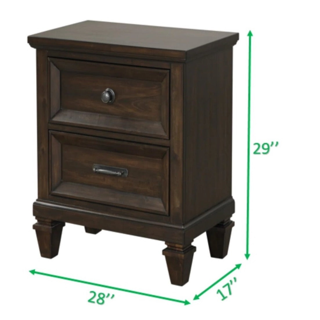 Hamilton Dark Walnut Wooden 8PC Bedroom Set With Storage Footboard 1251