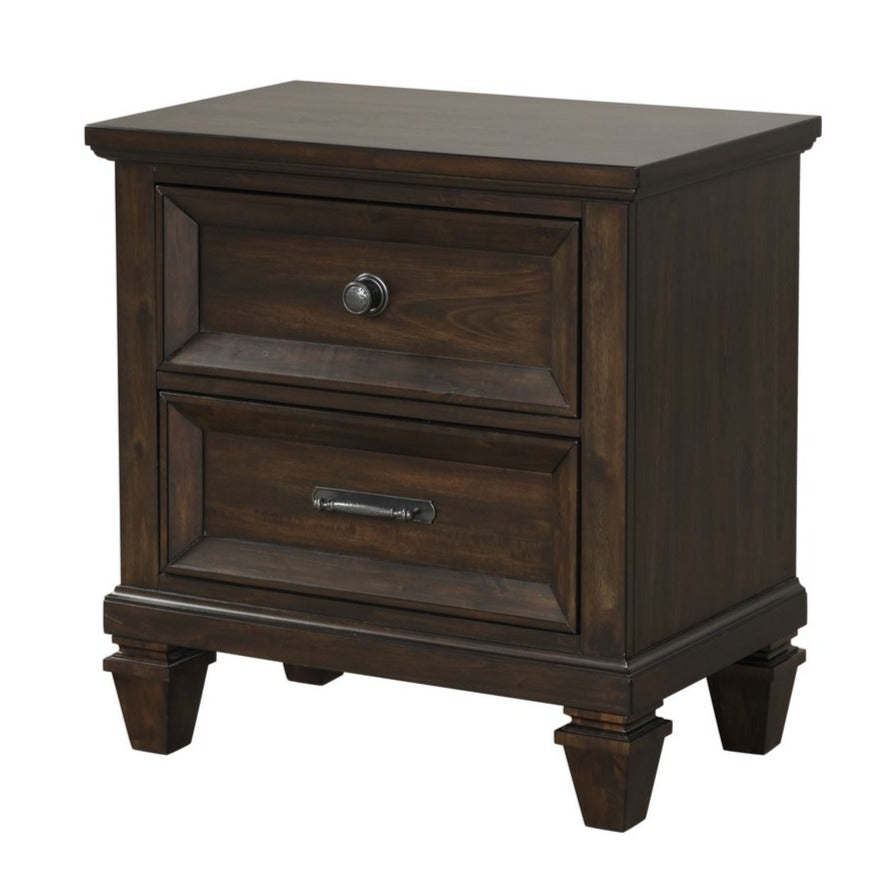 Hamilton Dark Walnut Wooden 8PC Bedroom Set With Storage Footboard 1251