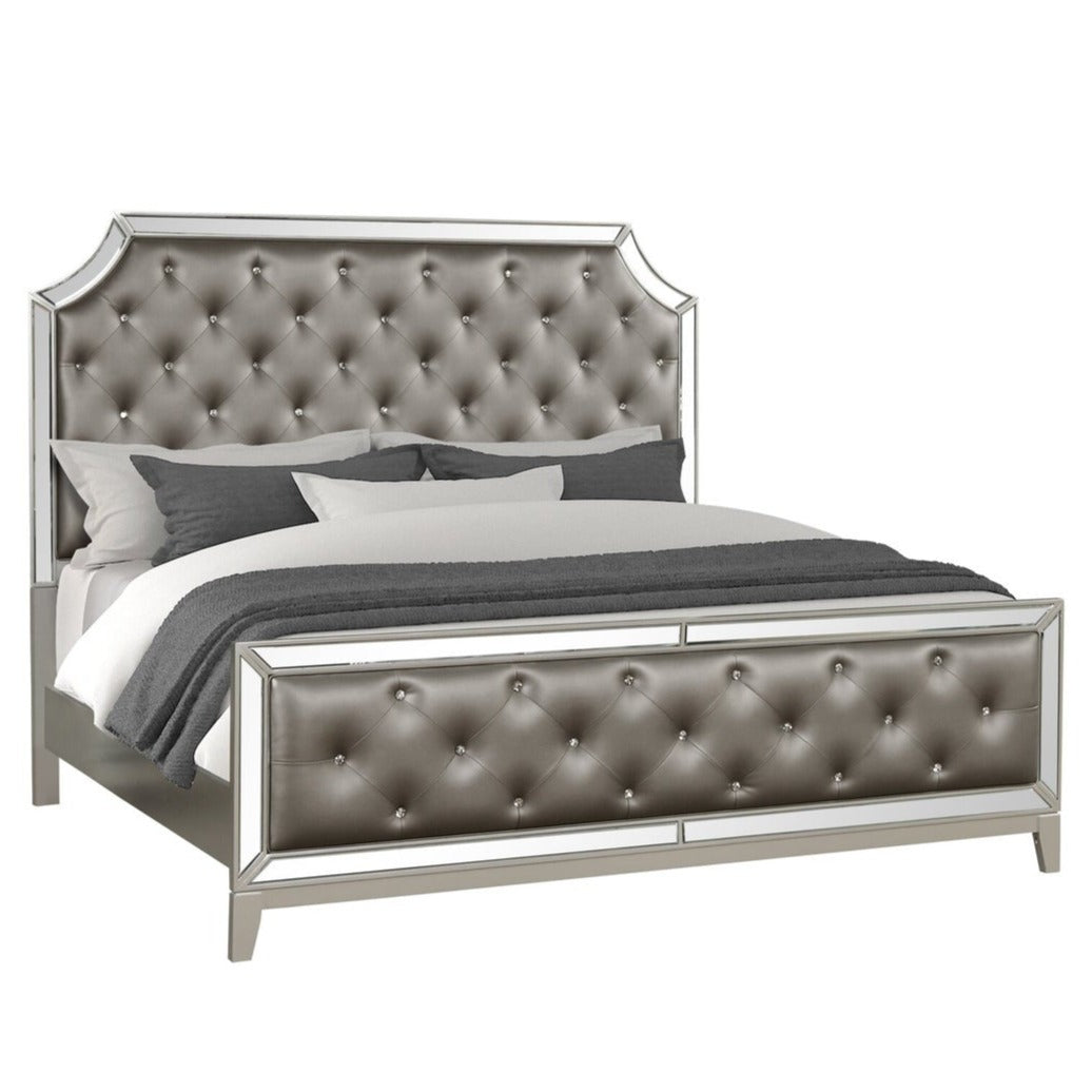 Harmon Bedroom Set Silver With Mirror Finish 1191