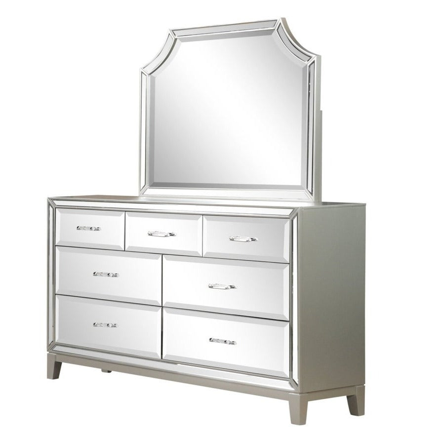 Harmon Bedroom Set Silver With Mirror Finish 1191