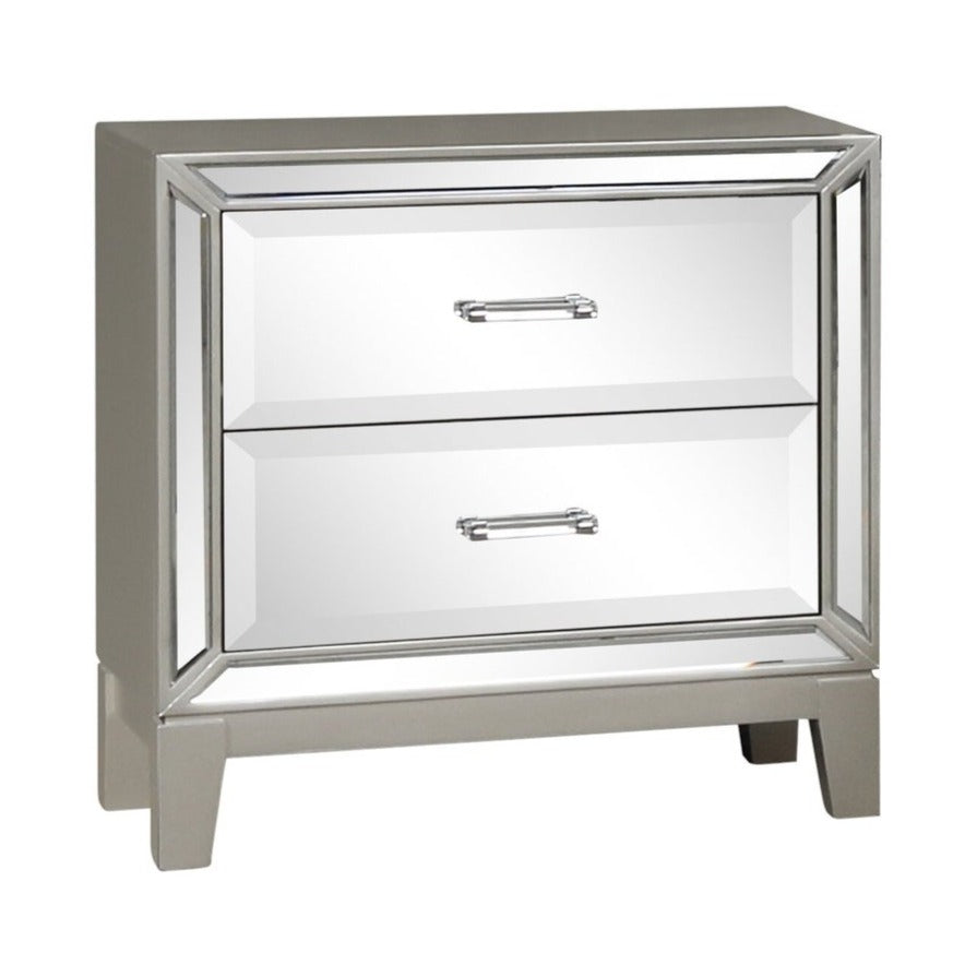 Harmony Silver 2 Drawer Night Stand 1191