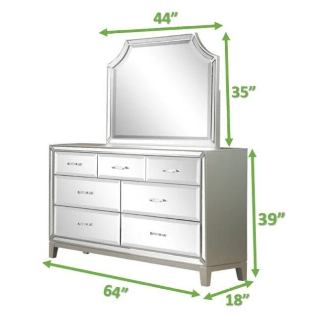 Harmon Bedroom Set Silver With Mirror Finish 1191