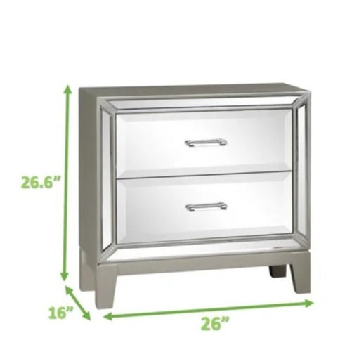 Harmon Bedroom Set Silver With Mirror Finish 1191