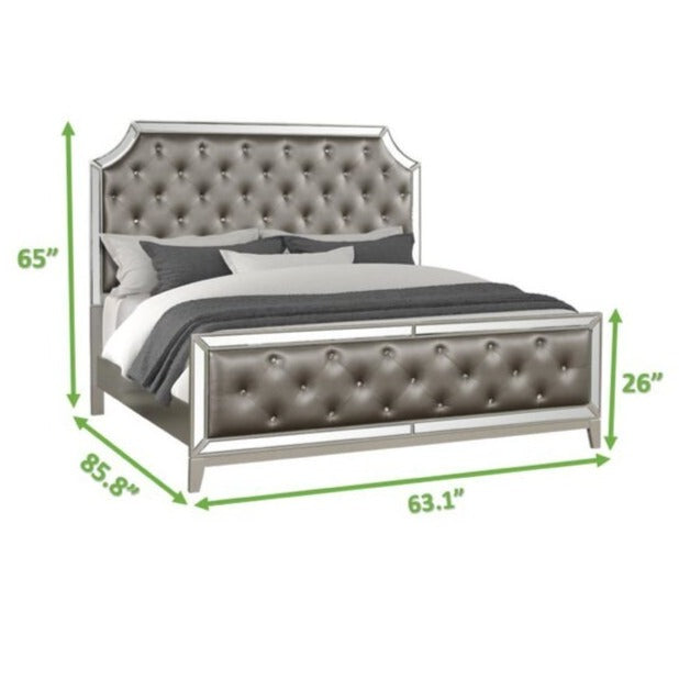 Harmony Silver Bed With Mirror Finish 1191