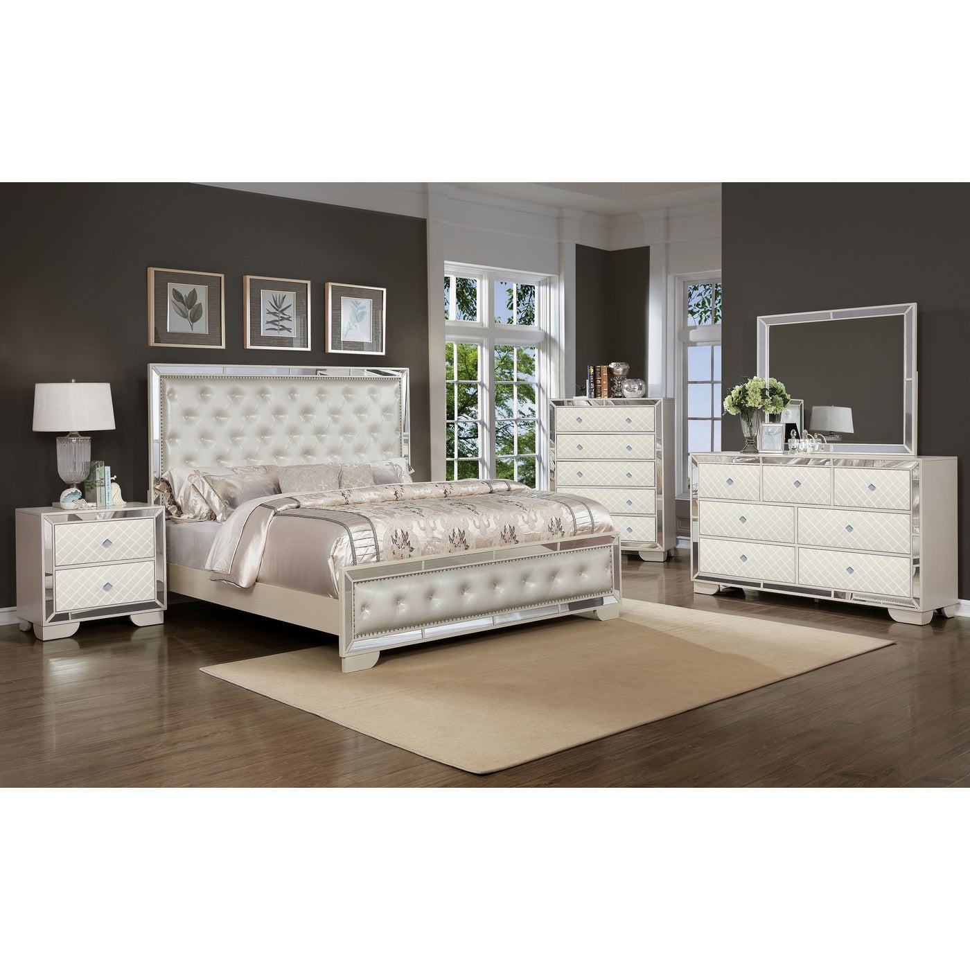 Contemporary Style Madison 5 Drawer Chest Beige 1221