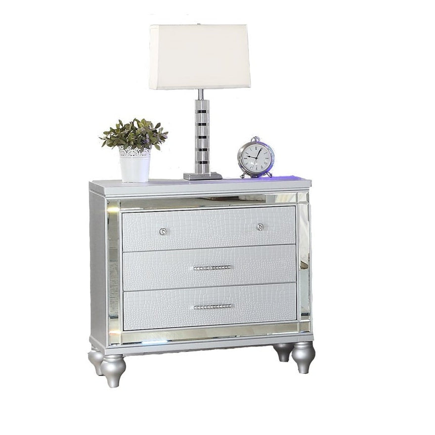 Sterling 3 Drawer Night stand Silver 1714