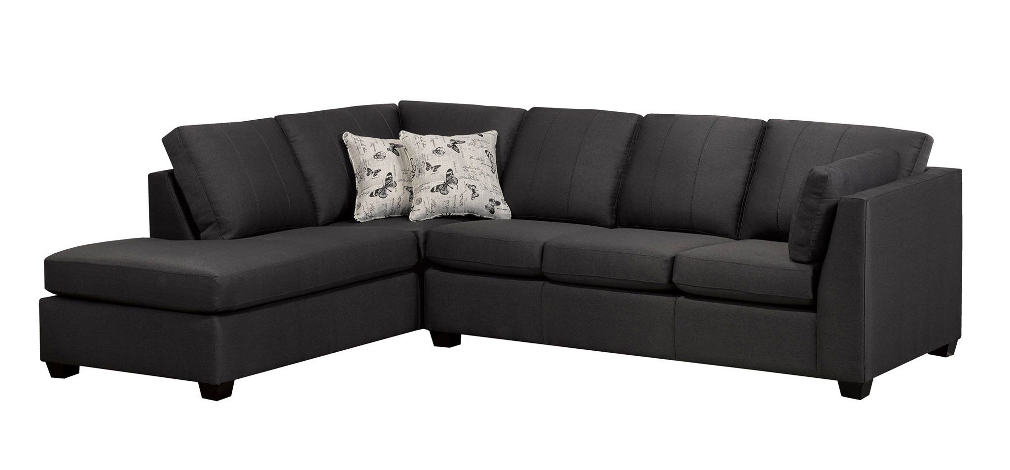 Canadian Made Stanley Dark Grey Fabric Sectional Sofa 9830